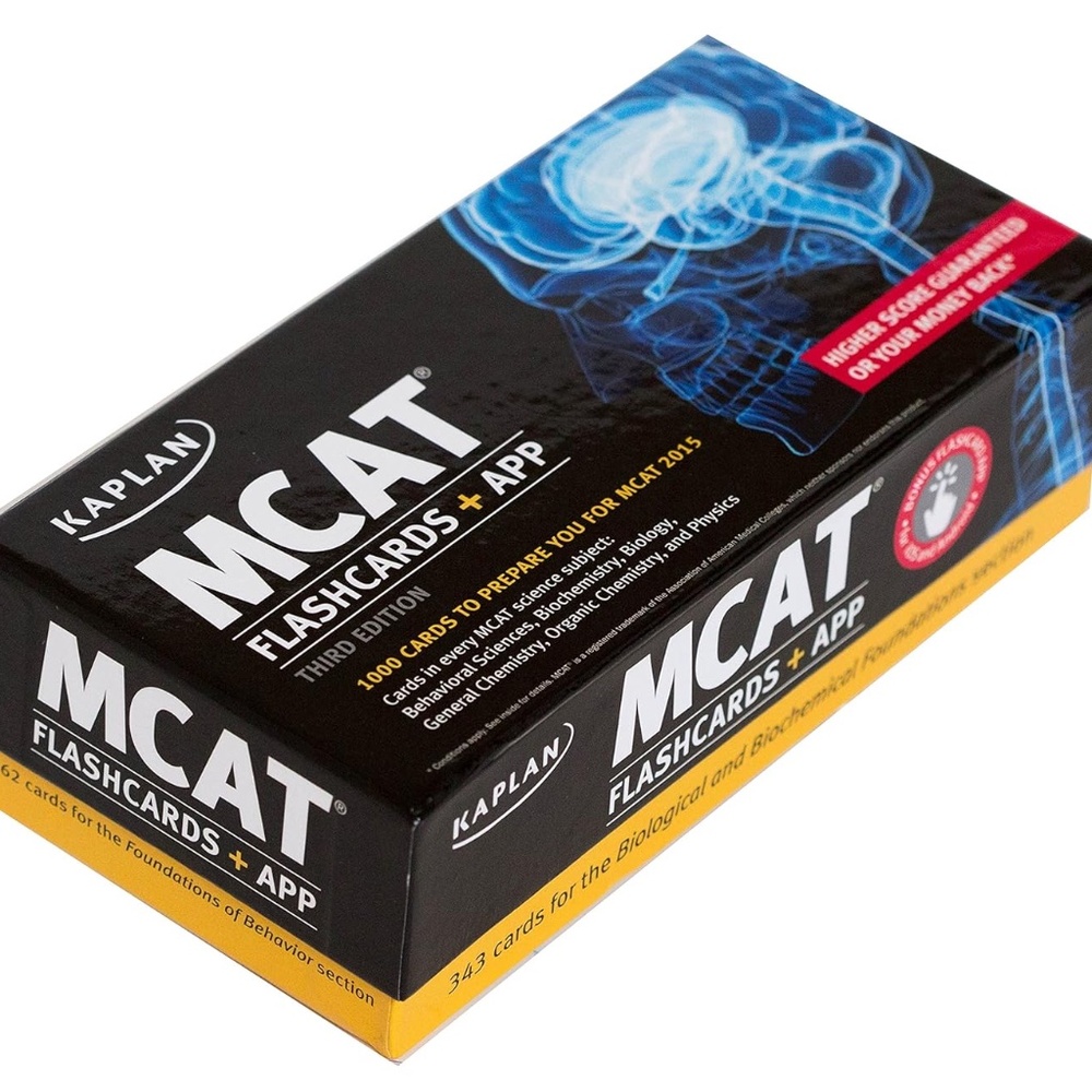 Kaplan MCAT Flashcards + App (Kaplan Test Prep) Third Edition - Used Good